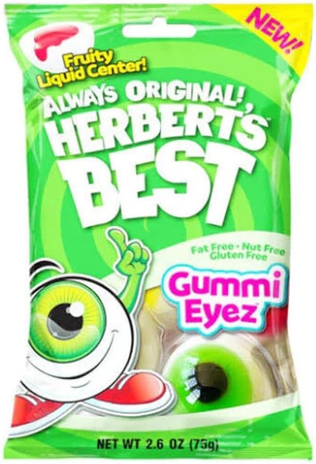 Herbert's Best Gummi Eyez | Gummy Eyes Gummy Candy with Fruity Liquid Center | Fun-Filled Flavors Fat Free Gluten Free Nut Free