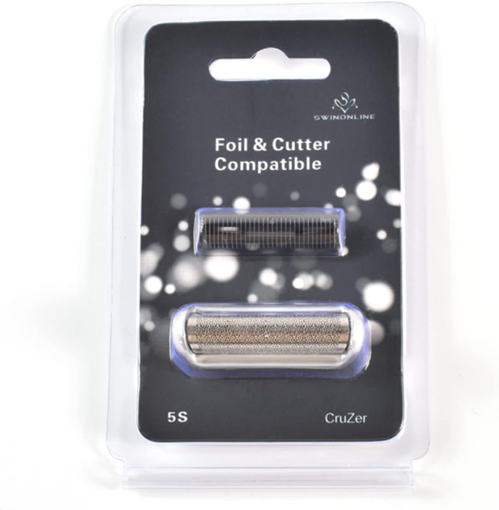 Replacement Shaver Foil and Cutter Fits Braun Cruzer 5S P40 P50 P60 P70 P80 P90 M30 M60 M90 550 555 570 575 5604 5607 5609