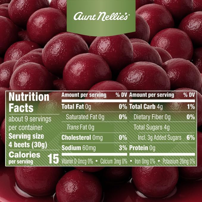 Aunt Nellie’s Whole Pickled Baby Beets – Bite-Size in Sweet Tangy Brine – (16 oz, 2-Pack)