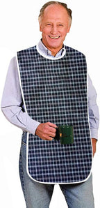 Adult Bibs for Men, Waterproof Large Adult Bibs with Adjustable Snap Button for Women for Eating, Washable Reusable for Elderly Seniors Disabled,1 Pack