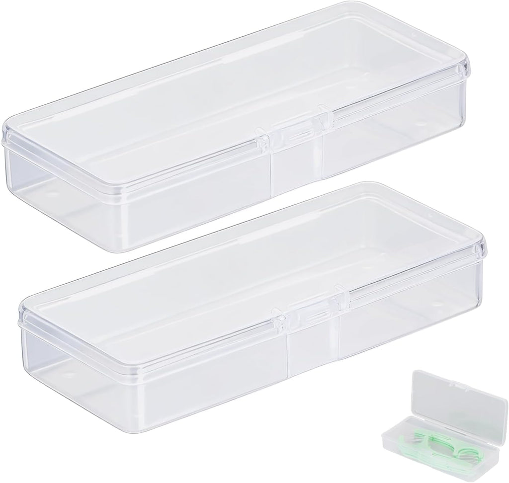 2Pack Travel Case Compatible with Plackers - Dental Floss Pick Travel Case, Refillable and Portable Floss Pick Holder, Clear Plastic Flosser Dispenser, Perfect for Hotels, Dinners and Appointments