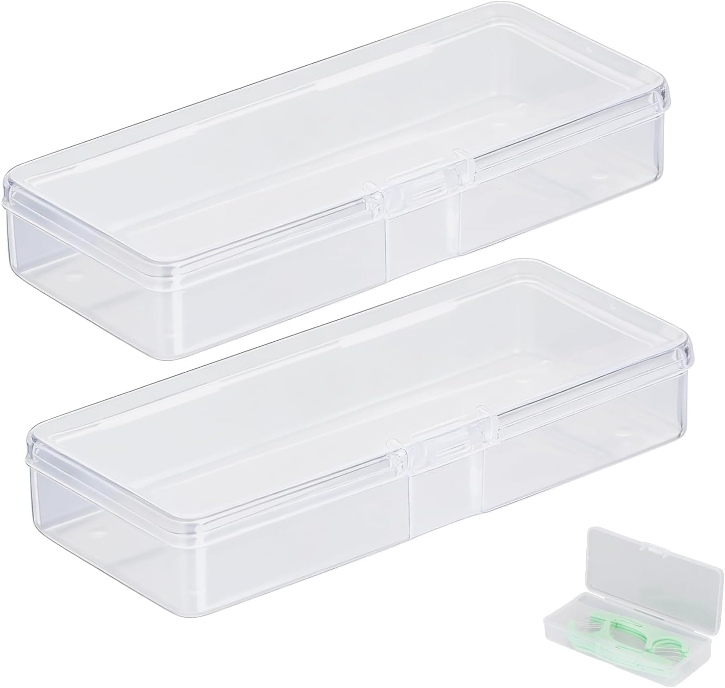 2Pack Travel Case Compatible with Plackers - Dental Floss Pick Travel Case, Refillable and Portable Floss Pick Holder, Clear Plastic Flosser Dispenser, Perfect for Hotels, Dinners and Appointments