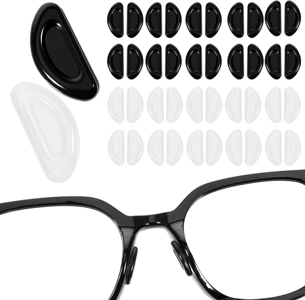 20 Pairs Eyeglass Nose Pads for Glasses Anti-Slip Stick On Silicone Cushions Soft Comfortable Replacement Adhesive Nosepads Reduce Pressure Prevent Slipping for Sunglasses Reading Glass Plastic Frames