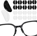 20 Pairs Eyeglass Nose Pads for Glasses Anti-Slip Stick On Silicone Cushions Soft Comfortable Replacement Adhesive Nosepads Reduce Pressure Prevent Slipping for Sunglasses Reading Glass Plastic Frames