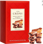 Gourmet French Crepe Cookies in Milk Chocolate | Crispy European Biscuit Gift Box | Elegant Holiday, Christmas & Special Occasion Treat | 19.36 oz