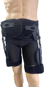 Double Hip Abduction brace with Post-Op ROM Hinge and LSO. 3- dimensional hinge for motion control, suspension, support, and stability. Integrated back orthosis for improved comfort and support. HCPCS: L1681