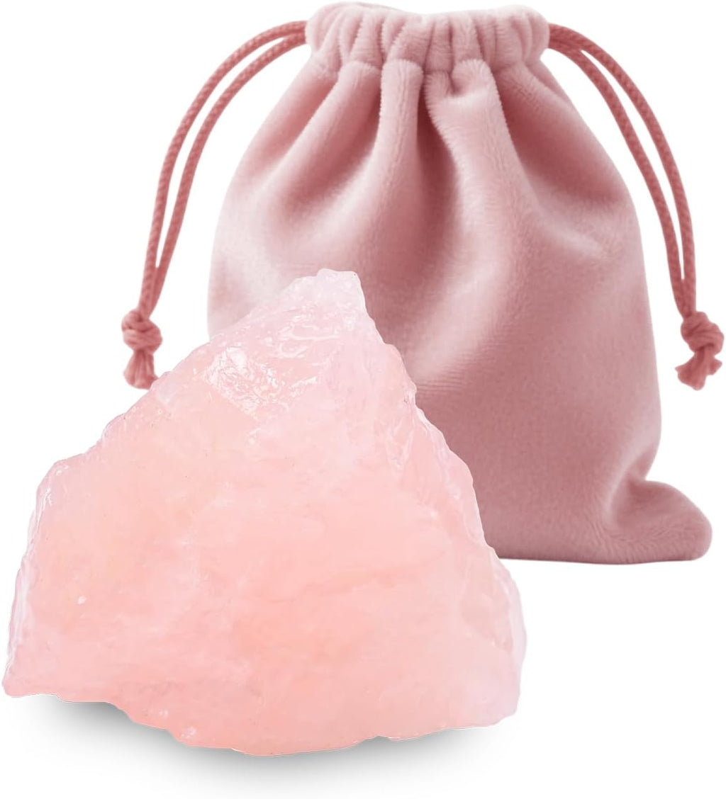 Rose Quartz Raw Stones 1PC, Gemstones Raw Stones and Healing Crystals, Hand Carved Natural Pocket Raw Stone for Decoration Tumbling, Garden(1.18"-1.97")