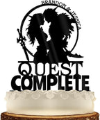 Gamer Wedding Cake Topper - Quest Complete - Dungeons and Dragons Weddings