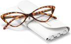 Lady's Lightweight Cat-Eye Blue Light Blocking Reading Glasses for Women Crown Plain light R1110