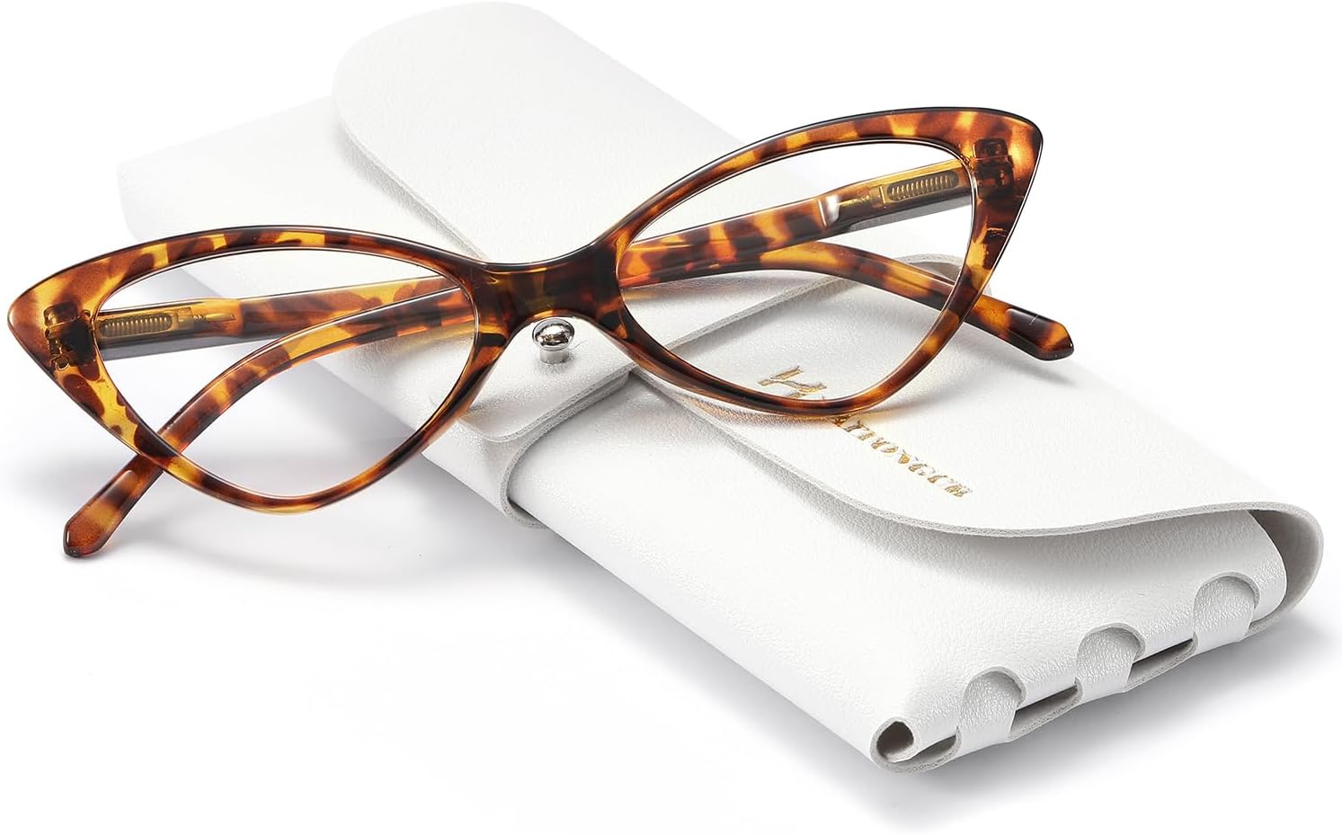 Lady's Lightweight Cat-Eye Blue Light Blocking Reading Glasses for Women Crown Plain light R1110