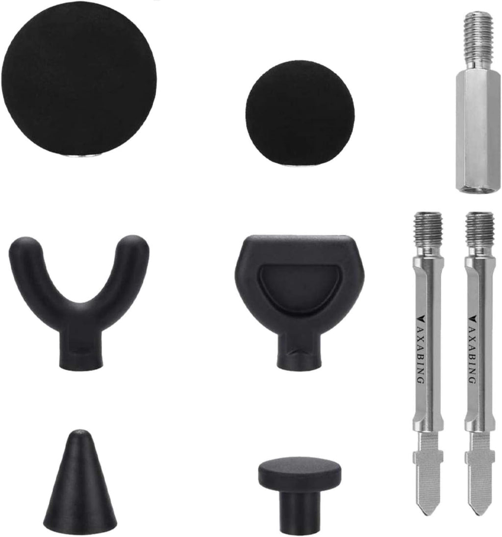 CALIDAKA 9pcs Jigsaw Massage Adapter Bit Massage Ball of Percussion Attachment Tool for Soft Tissue,Deep Tissue,Trigger Point Massage Gun Tips
