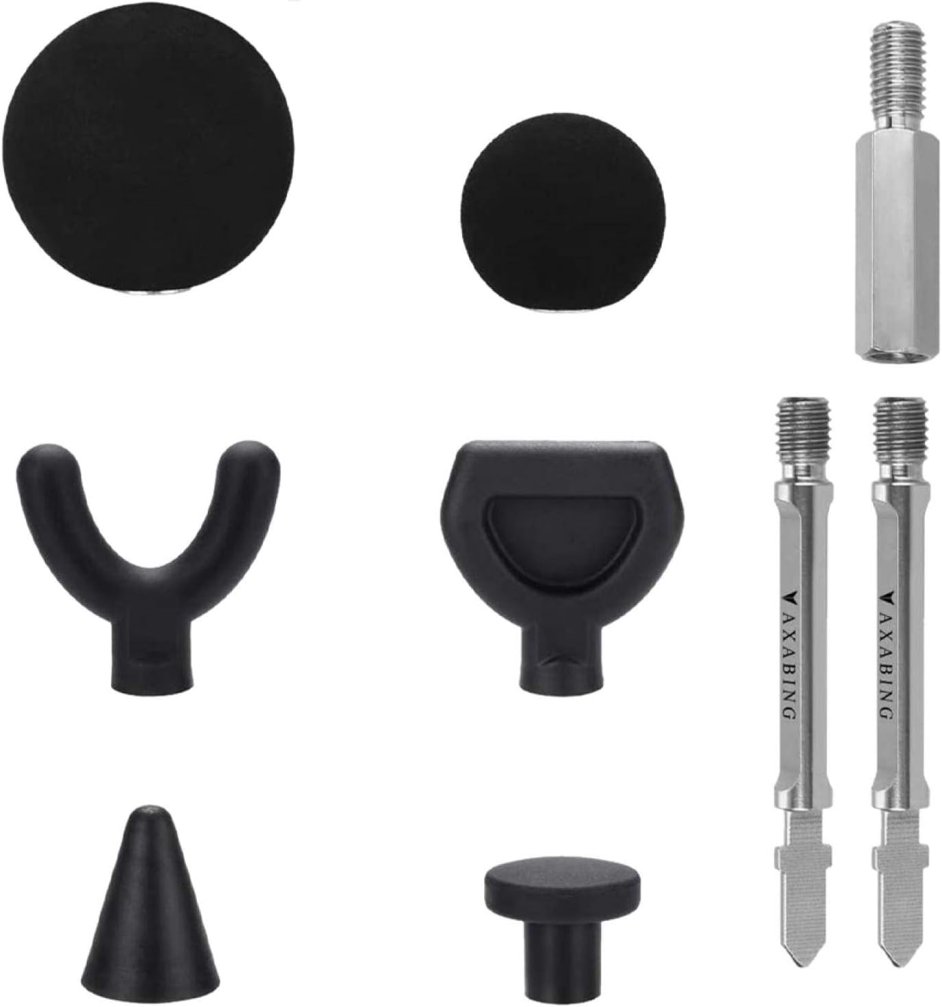 CALIDAKA 9pcs Jigsaw Massage Adapter Bit Massage Ball of Percussion Attachment Tool for Soft Tissue,Deep Tissue,Trigger Point Massage Gun Tips