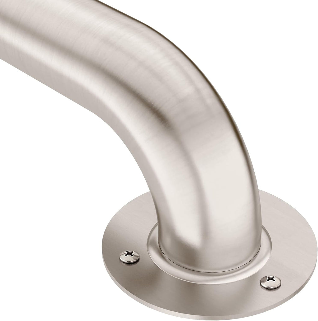 Moen LR7518 Bathroom Safety 18-Inch Stainless Steel Bathroom Grab Bar with Exposed Screws, Stainless