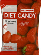 Strawberry Diet Candy 1.7oz – Sugar Free Hard Candy Heart Shaped - Individually Wrapped, Zero Sugar Snacks, Healthy Mini Candy for Diabetic Diets