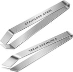2 Pieces Fish Bone Tweezers,Salmon Bone Tweezers,Stainless Steel Fish Deboner Tool,Flat and Slant,Hair Removal Clip for Kitchen Cooking Food and Design Styling