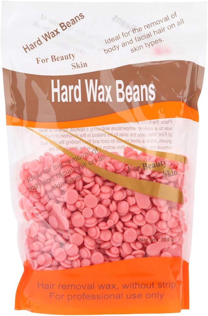 Hard Wax Beans for Face, Underarms, Brazilian, Bikini Hair Remover 10.6 Ounce (Rose)