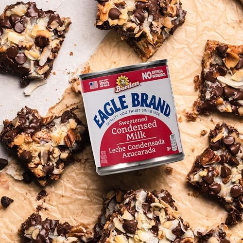 Eagle Brand 14oz Sweetened Condensed Milk, Great for Flan, Cooking, Baking, Drinks, Dessert, Ice Cream, No Artificial Ingredients, Gluten Free, Rich Creamy Flavor, rBST-Free, Kosher-Dairy