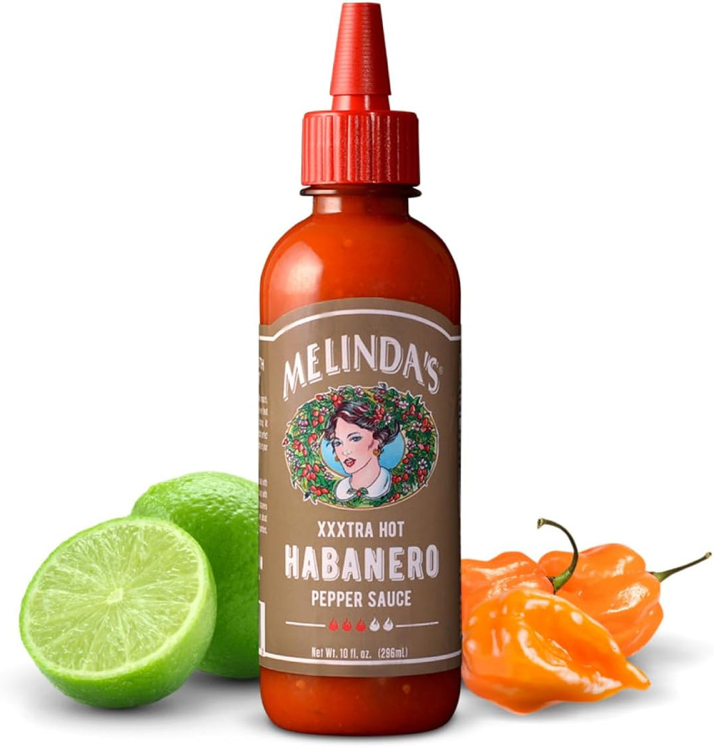 Melinda’s Original Habanero XXXtra Hot Sauce - Gourmet Spicy Habanero Hot Sauce - Made with Fresh Peppers, Carrots, Onion, Vinegar & Garlic - Keto, Vegan, Gluten Free - 10oz Squeeze, 1 Pack