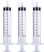 10ml Syringe for Liquid, Oral, Scientific Labs, Measurement, Dispensing, with Cap- 3 Pack