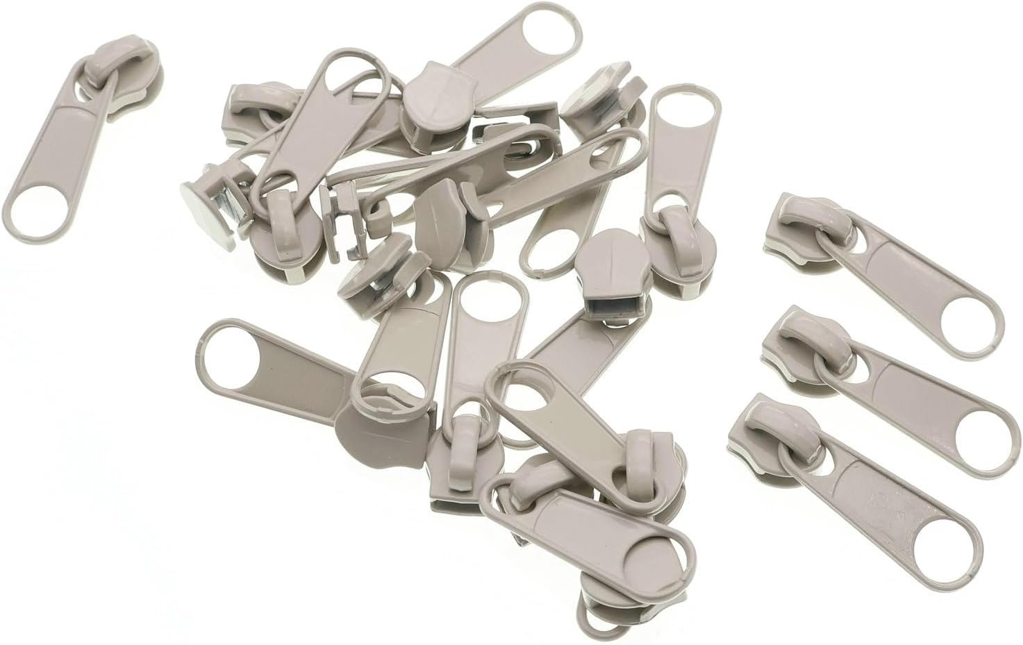 Leekayer 50PCS #5 Gray Pulls for Nylon Coil Zippers Metal Zipper Sliders for Jacket Luggage Purses Bags Bulk(Gray) Metal Slider for Zipper