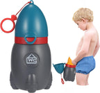 ONEDONE Portable Urinal for Kids Rocket Pee Cup for Kids Emergency Urinal for Toddlers Boys Girls 12.5 OZ Small Pee Bottle for Kid Child Camping Car Travel Potty Training Baby Urinal Teal