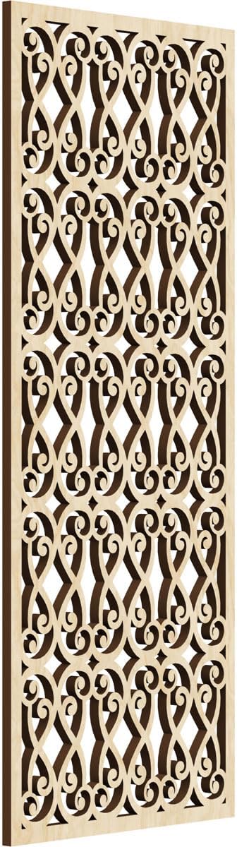 9 3/8"W x 24 3/8"H x 1/4"T Lakefield Decorative Fretwork Wood Wall Panels, Birch