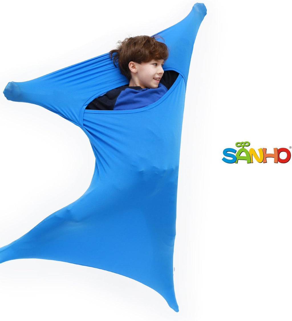 SANHO Premium Sensory Sock Body Sock, Medium, Perfect for Children with Sensory Processing Disorder, Updated Version (Blue)