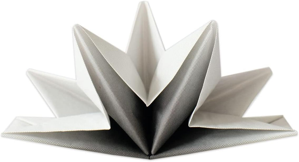 Star Shaped Origami Dinner Napkins in Gradient Black & White (Disposable) - 12 Pack, 23" x 15", 3-Ply Paper - Style Name: Pop Gaze