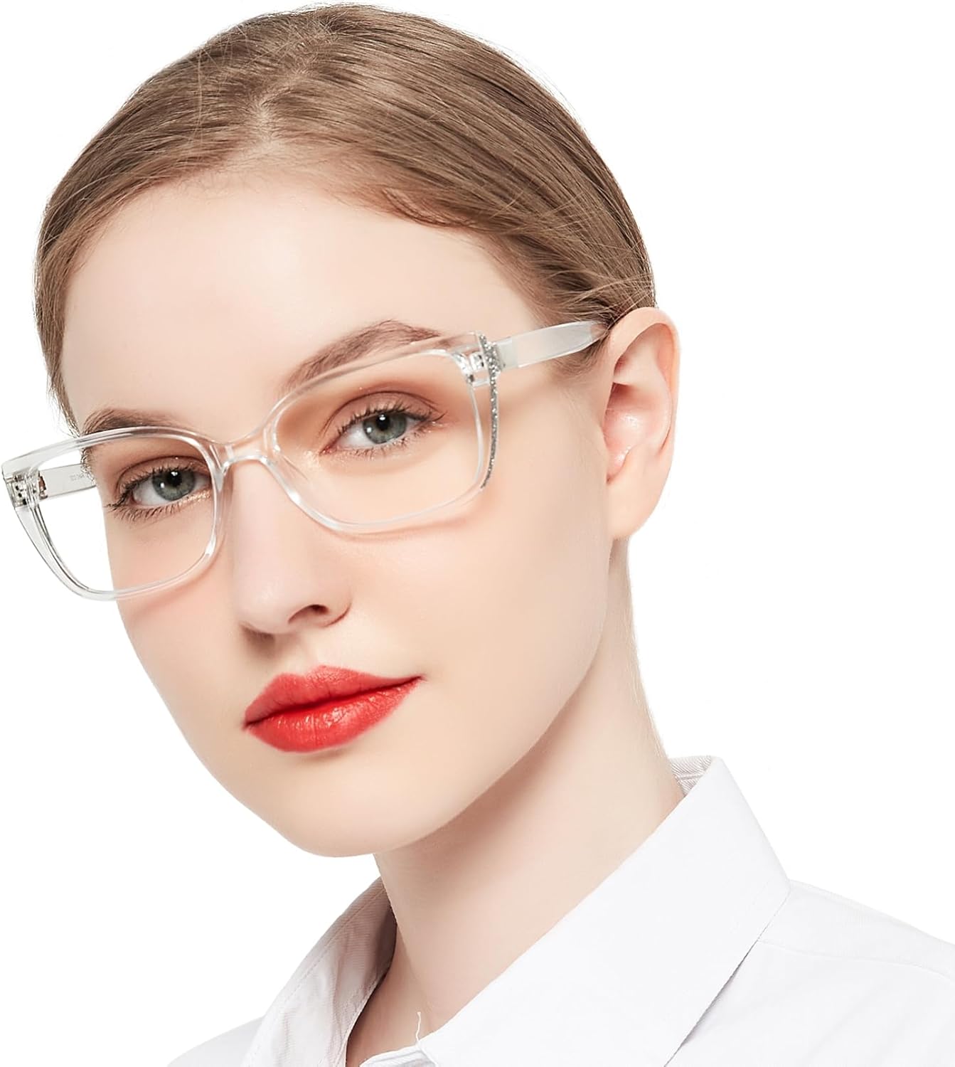 OCCI CHIARI Modern Big Frame Reading Glasses for Women Square Readers(Clear 2.0x) 1.0 1.25 1.5 1.75 2.0 2.25 2.5 2.75 3.0 3.5 4.0 5.0 6.0