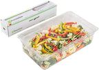 Restaurantware RW Base 18 Inch x 2000 Feet Cling Wrap 1 Roll Microwavable Cling Film - With Removable Slide-Cutter Clear Plastic Food Wrapping Film Securely Seal And Keep Food Fresh