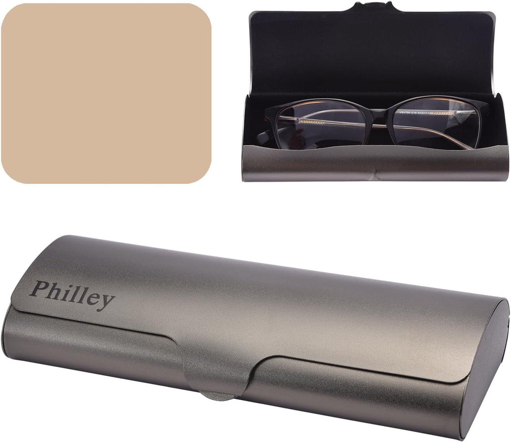 Philley Aluminum Ultra-Light Eyeglasses Case Hard Shell Nearsighted Glasses Case for Women & Men