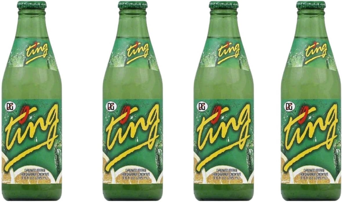 Ting, Sparkling Jamaican Grapefruit Flavored Beverage, 10.14oz Glass Bottle (Pack of 4 Total of 40.56 Fl Oz)
