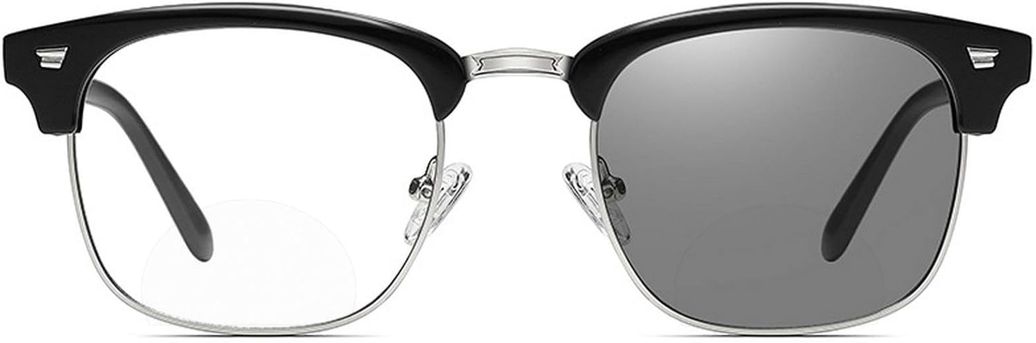 willochra Bifocal Transition Photochromic Rectangular Frame Reading Glasses For Men Women Sunglasses Readers UV400