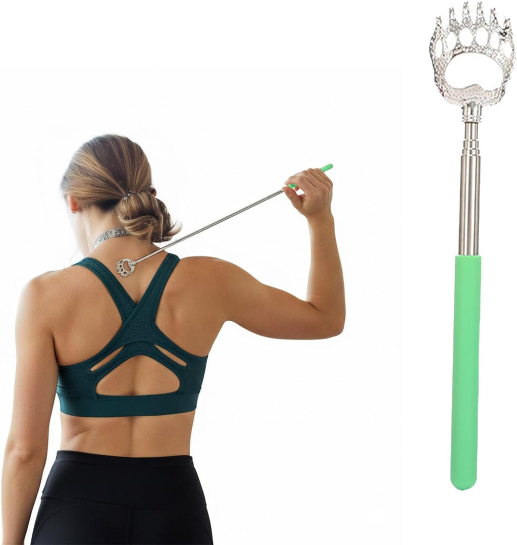 Extendable Back Scratcher - Portable Telescoping Back Massager, Metal Scratcher with Soft Long Handle for Home Office Travel