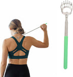 Extendable Back Scratcher - Portable Telescoping Back Massager, Metal Scratcher with Soft Long Handle for Home Office Travel