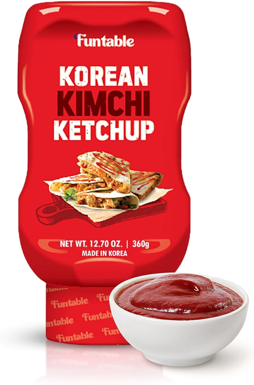 Funtable Korean Kimchi Ketchup (12.70 oz, Pack of 1) - Savoury & Spicy, Ketchup, Great Flavors, Easy-to-Use. Perfect for Chicken, Nuggets, Wings & Nachos, Tomato Sauce Alternative.