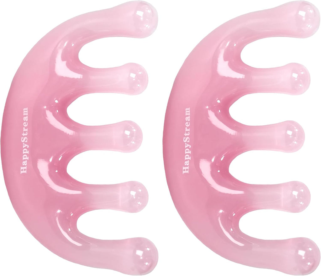 Scalp Massage Tool Head Massager. Resin Massage Comb Gua Sha Fascial Tools for Scalp Care Hair Growth Stress Relax Headaches Meridian Acupoint Treatment Trigger Point Therapy. (Pink)