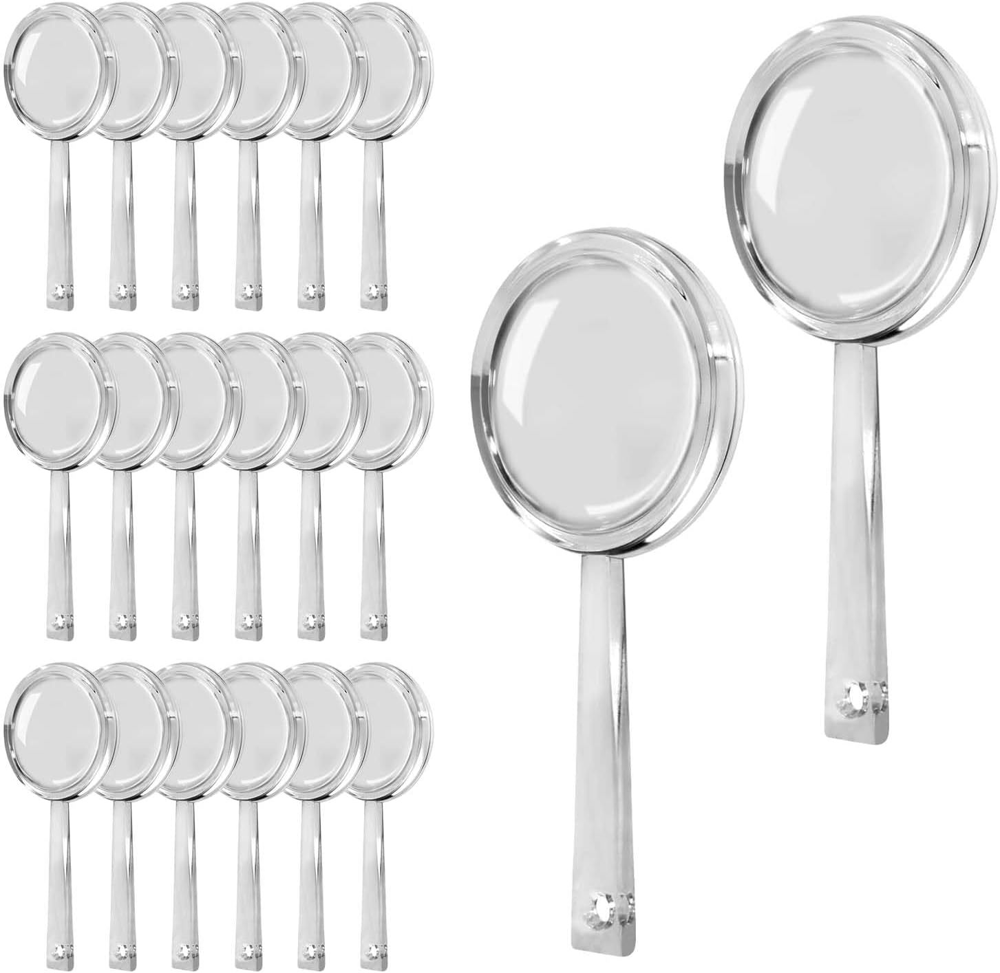 OBTANIM 20 Pack Mini Plastic Handheld Magnifying Glasses Portable Reading Magnifier for Senior and Kids, Hand Lens 5X Magnifier for Home, Indoor and Outdoor Use