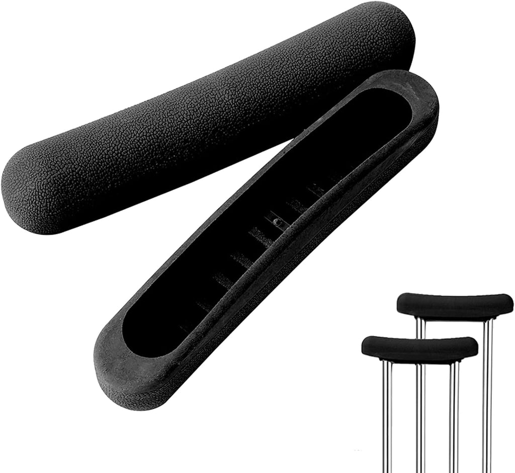 Replacement Crutch Pads, 2 Pack Crutch Padding, Underarm Crutch Pads, Replacment Cushion Tops Axillary Support Double Crutches Accessories Black