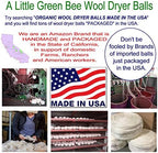 6 Eco-Friendly Wool Dryer Balls -Set of Six 100% Handmade, Natural and Unscented