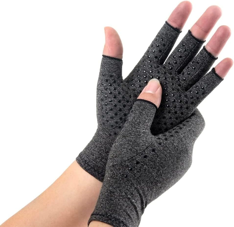 1Pair Soft Arthritis Gloves, Compression Glove for Arthritis for Women and Men,Arthritic Joint Pain Relief, Carpal Tunnel Wrist Support, Fingerless Arthritis Gloves for Computer Typing