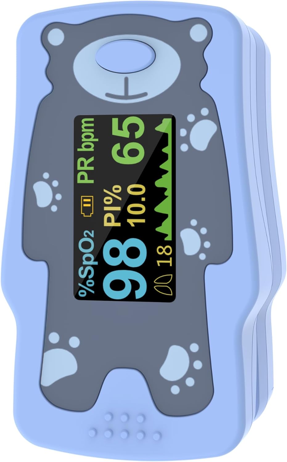 VOLUETH New Version Kids Pulse Oximeter Fingertrip, Blood Oxygen Saturation for Children, Portable Oxygen Meter with OLED Screen Included 2AAA Batteries