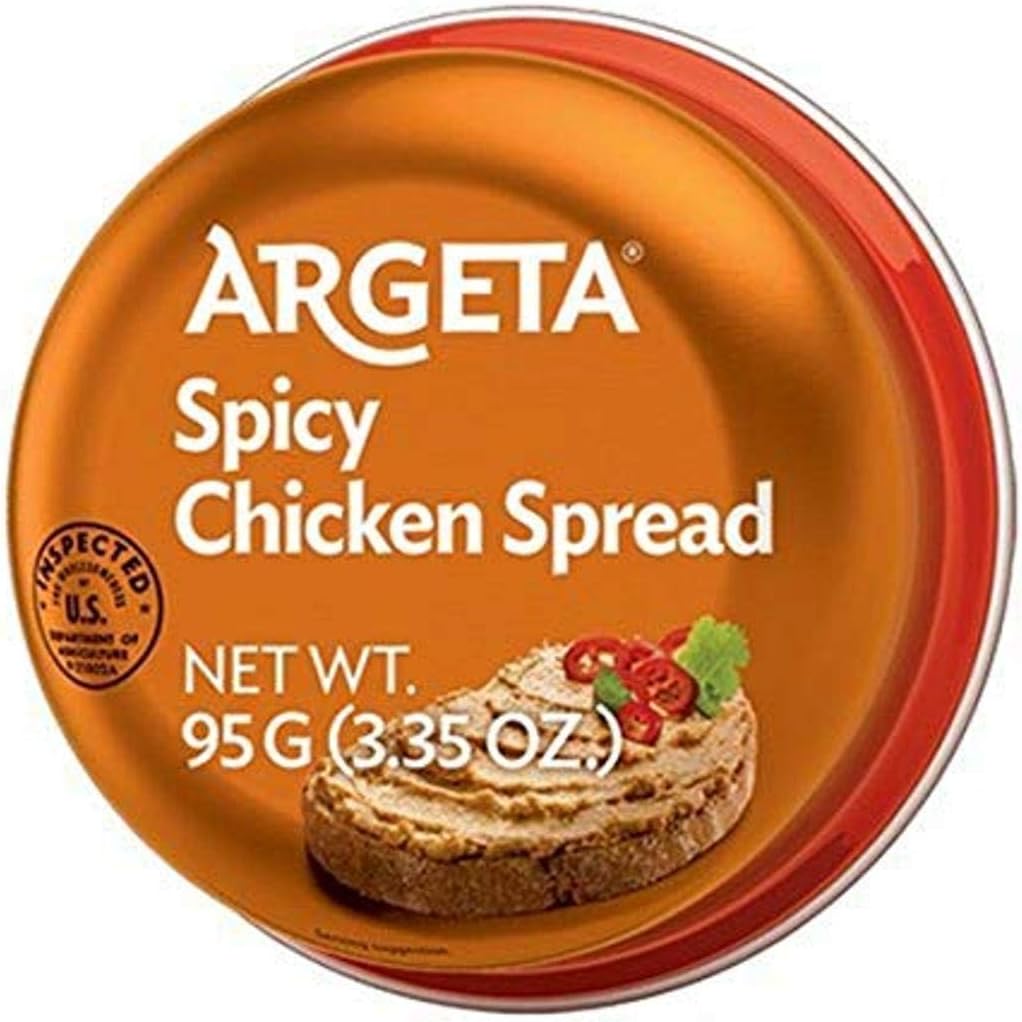 Argeta Pate Spread, Spicy Chicken, 95 Gram (Pack of 48)