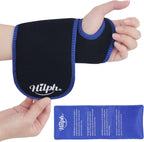 Hilph Wrist Ice Pack Wrap, Reusable Wrist Brace with Gel Hot Cold Compression Pack for Hand Injuries, Hand Ice Pack for Carpal Tunnel, Rheumatoid, Tendonitis, Swelling, Black
