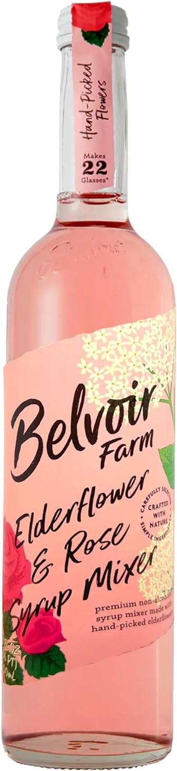 Belvoir Elderflower & Rose Cordial 500ml (Elderflower & Rose, Pack Of 1) – Floral Drink Mix, Made with Natural Elderflower and Rose Extracts, Perfect for Cocktails and Refreshing Drinks