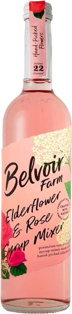 Belvoir Elderflower & Rose Cordial 500ml (Elderflower & Rose, Pack Of 1) – Floral Drink Mix, Made with Natural Elderflower and Rose Extracts, Perfect for Cocktails and Refreshing Drinks