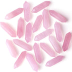 ZHIYUXI Rose Quartz Gem Stones Rose Quartz Crystals Pink Crystal Points Bulk Crystals Rock Gemstone Crystals Bulk Smooth Rocks Tumbled Polished Stones Wholesale Reiki Meditation Gifts 10 Pcs