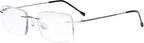 Eyekepper Frameless Reading Glasses for Men Reading - Rectangle Rimless Reader Eyeglasses Silver +1.50