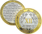 Silver & Gold Alcoholics Anonymous Gifts Sobriety Coin 1 to 60 Year AA Medallion with AA Coin Holder 40mm AA Chips and Medallions with 3rd Step Prayer Recovery Gifts for