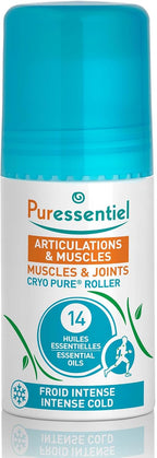 Puressentiel Muscles and Joints Cryo Pure Roller - Natural Menthol and Essential Oils Soothe Muscles - Long Lasting Cooling Sensation - 2.5 oz